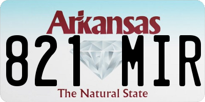 AR license plate 821MIR