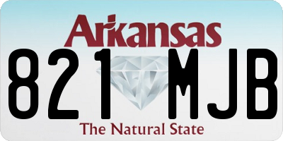 AR license plate 821MJB