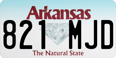 AR license plate 821MJD