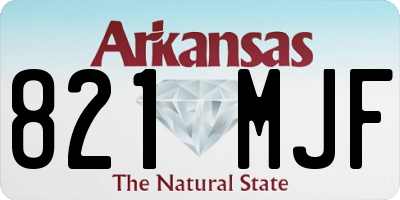 AR license plate 821MJF