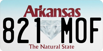 AR license plate 821MOF
