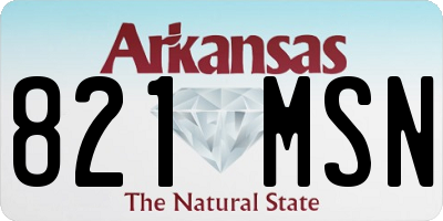 AR license plate 821MSN