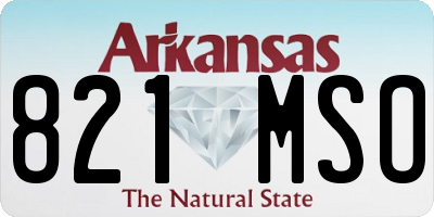 AR license plate 821MSO