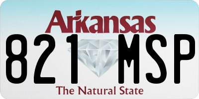 AR license plate 821MSP