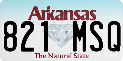 AR license plate 821MSQ