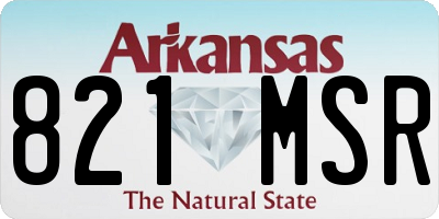 AR license plate 821MSR