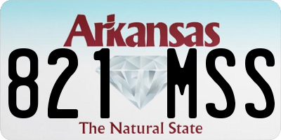 AR license plate 821MSS
