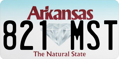 AR license plate 821MST