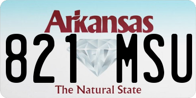 AR license plate 821MSU