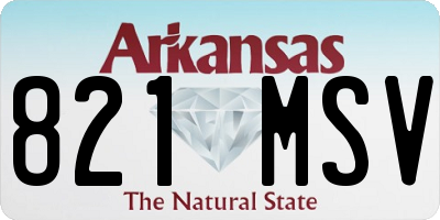 AR license plate 821MSV
