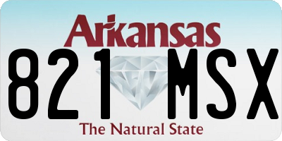 AR license plate 821MSX