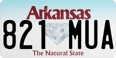 AR license plate 821MUA