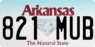AR license plate 821MUB