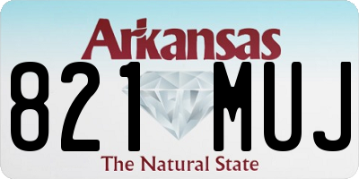 AR license plate 821MUJ