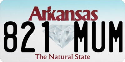 AR license plate 821MUM