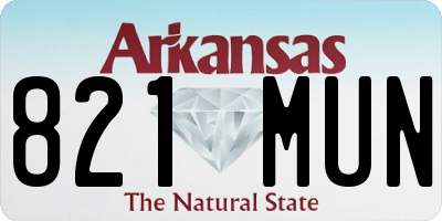 AR license plate 821MUN
