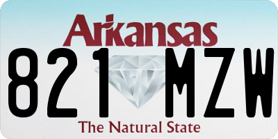 AR license plate 821MZW