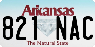 AR license plate 821NAC
