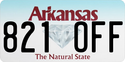AR license plate 821OFF