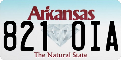 AR license plate 821OIA