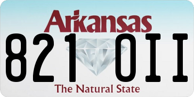 AR license plate 821OII