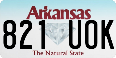 AR license plate 821UOK