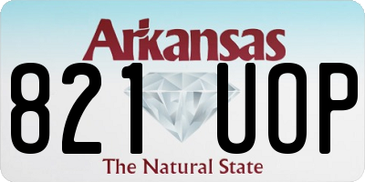 AR license plate 821UOP