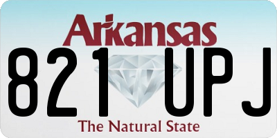 AR license plate 821UPJ