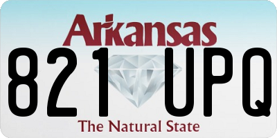 AR license plate 821UPQ