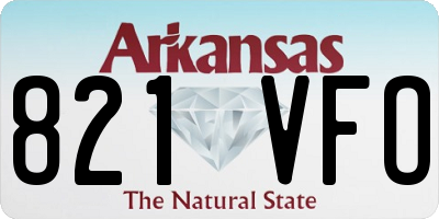 AR license plate 821VFO