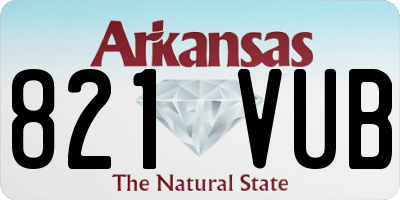 AR license plate 821VUB
