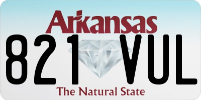 AR license plate 821VUL