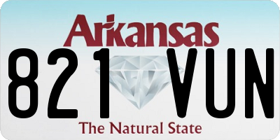AR license plate 821VUN