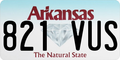 AR license plate 821VUS
