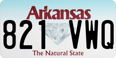 AR license plate 821VWQ