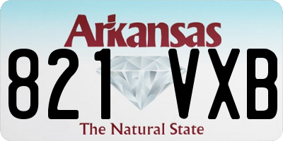AR license plate 821VXB
