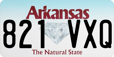 AR license plate 821VXQ