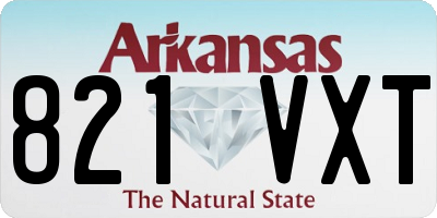 AR license plate 821VXT