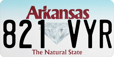 AR license plate 821VYR