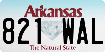 AR license plate 821WAL
