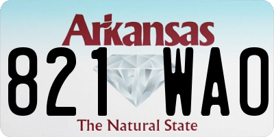 AR license plate 821WAO