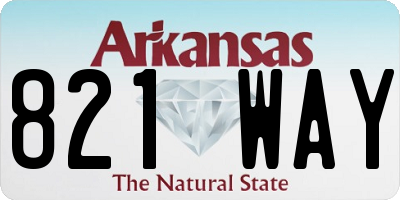 AR license plate 821WAY