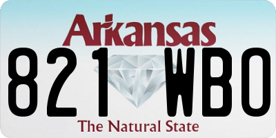 AR license plate 821WBO