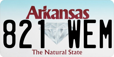 AR license plate 821WEM