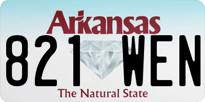 AR license plate 821WEN