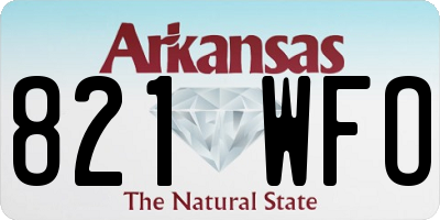 AR license plate 821WFO