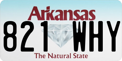 AR license plate 821WHY