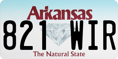 AR license plate 821WIR
