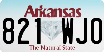 AR license plate 821WJO