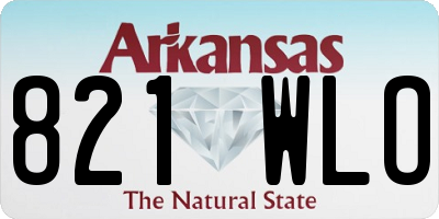 AR license plate 821WLO